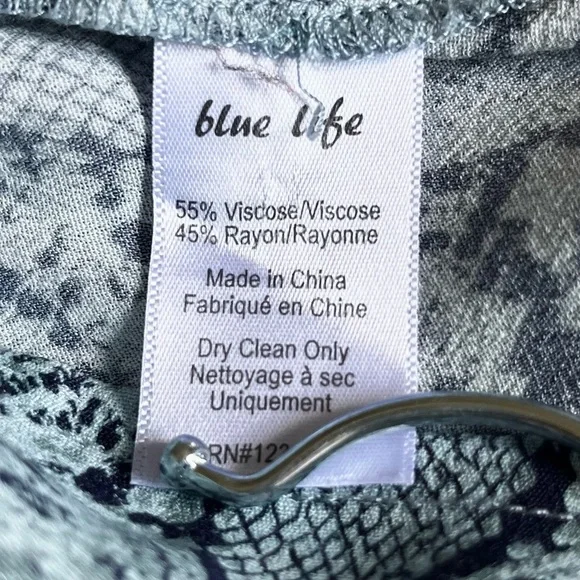 Blue Life Snakeskin V-Neck Long Sleeve Romper - Picture 7 of 7